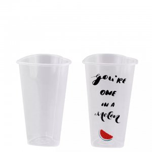 Heart Shape Clear Plastic injection disposable cup 500ml 700ml cold lemon tea juice drink cup
