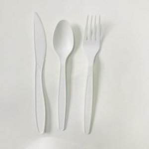 Hot item reusable plastic disposable spoon fork knife napkin set clear wrapped cutlery sets