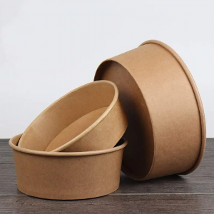 Disposable Take away Kraft Paper Noodle Cup Hot Soup Bowls With Plastic Lids Making Machine